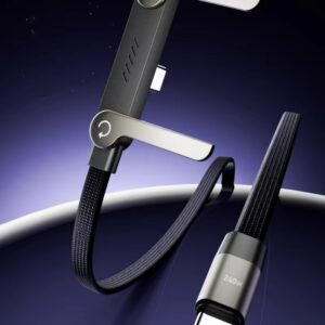 240W Fast Charging Nylon Braided Cable 1.5M with Phone Stand Data Transfer Type-C for Mobile Phone