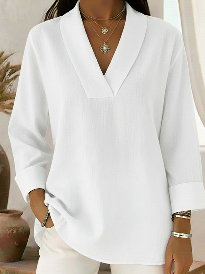 The Loooks V-Neck Solid Color Ladies Top - Image 4